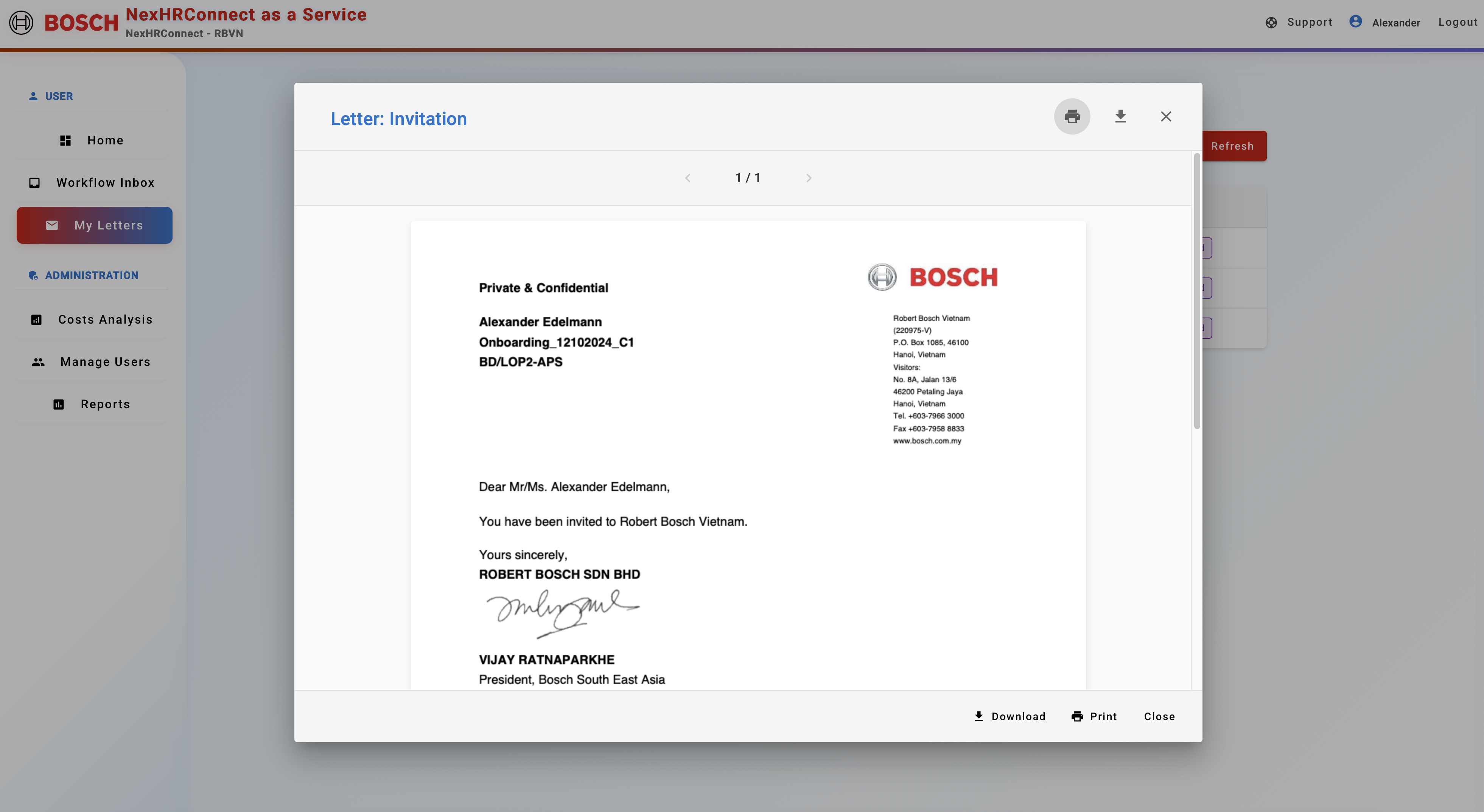 NexHRConnect as a Service Screenshot